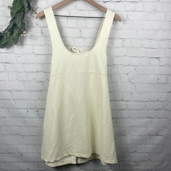 FREE PEOPLE BEACH Olivia Ribbed Knit Cutout Mini Sleeveless Dress size medium - Picture 3 of 7
